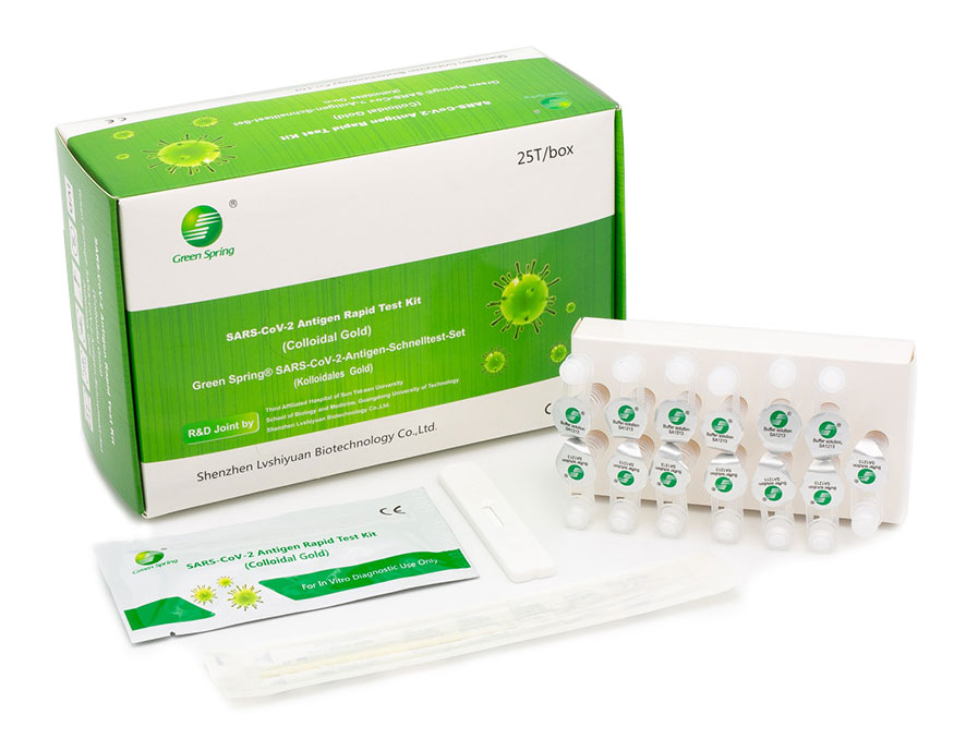  Profischnelltest: Green Spring® SARS-CoV-2-Antigen-Schnelltest-Set 4in1 inkl. Speicheltest für Kinder - Professional
