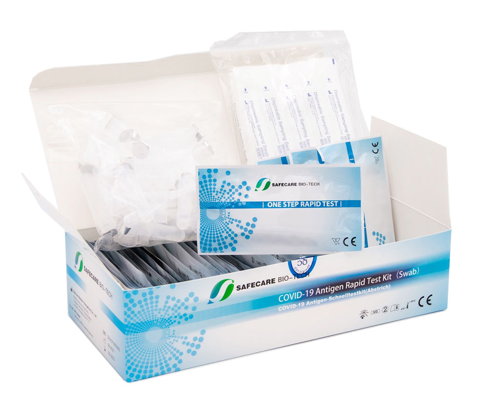 Profischnelltest: Safecare Bio-Tech Nasal Covid-19 Antigen-Schnelltest-Set 2in1